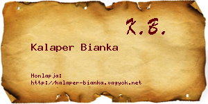 Kalaper Bianka névjegykártya