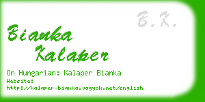 bianka kalaper business card